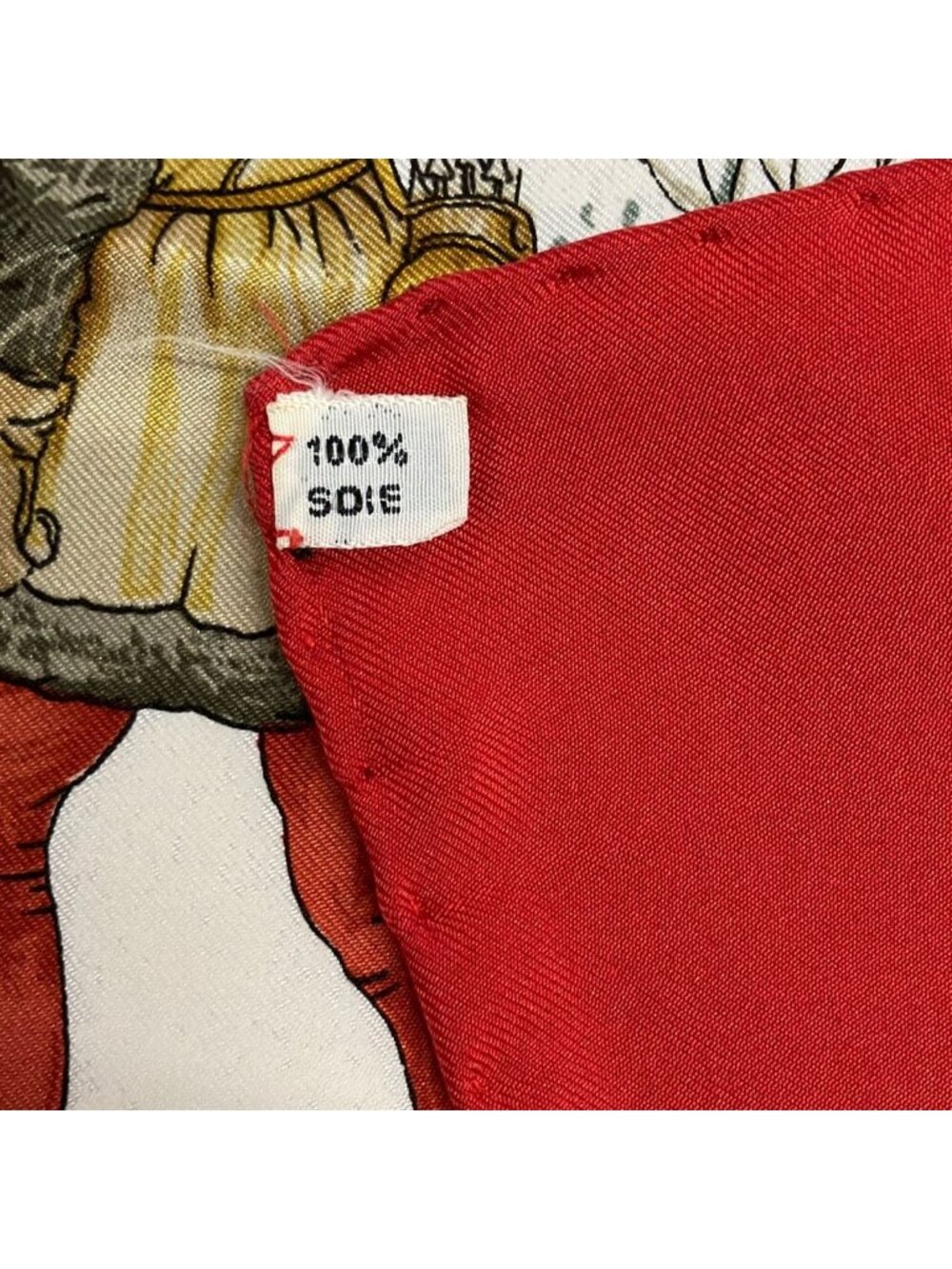 Hermes Scarf Carre 90 Red Gold L'hiver - Picture 3 of 5